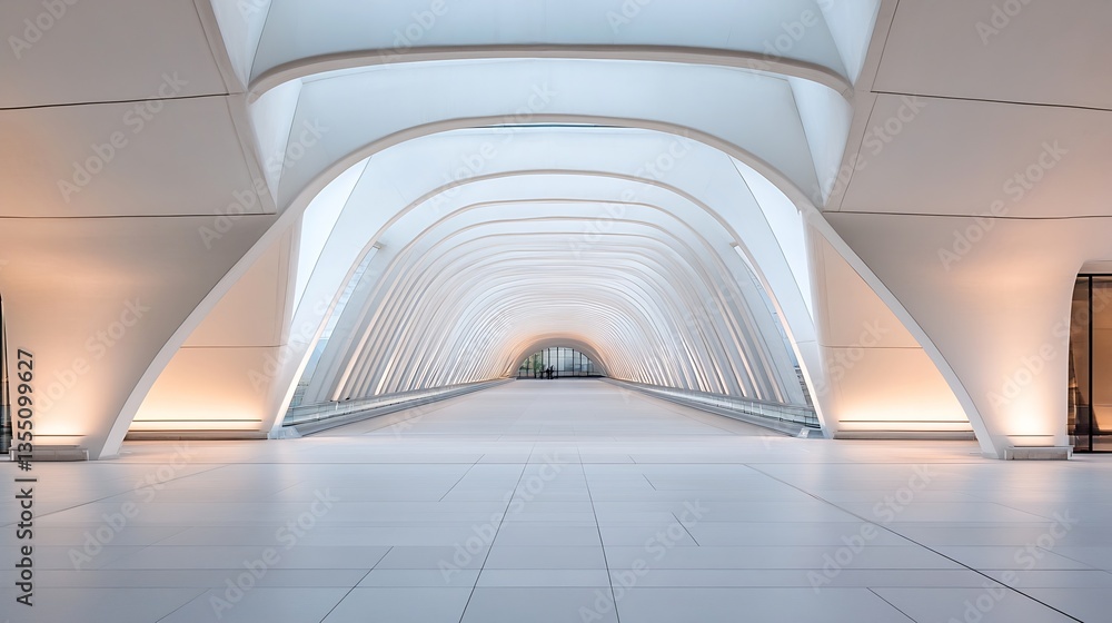Leinwandbilder sleek futuristic interior architecture with curved walls and soft lighting in modern setting : gener