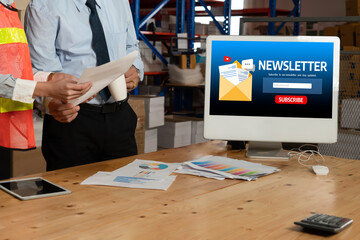 newsletter signup page on computer for customer to subscribe snugly newsletter update information...