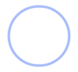 Neon circle frame purple color isolated on transparent background. Glowing neon border with empty copy space Glow banner, mockup, template. Neon sign for decoration, design elements