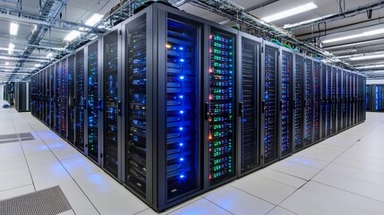 High-Tech Server Room:  A Glimpse into the Digital World