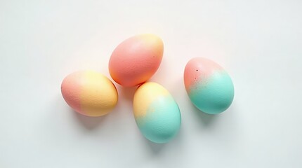 Obraz premium Colorful row of pastel Easter eggs