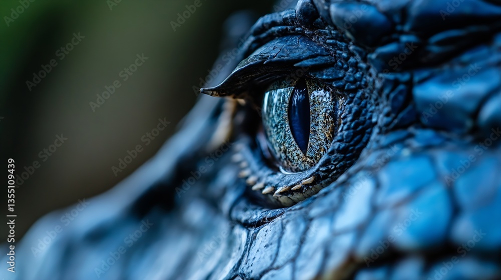 Poster CloseUp of a Reptile Eye Highlighting the Intricate Textures and Colors : Generative AI