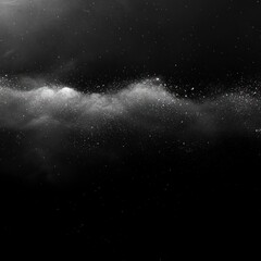 White powder explosion on black background. Abstract white dust texture