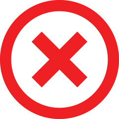 X icon inside a circle