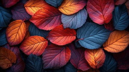 Fototapeta premium Autumn leaves background, fall foliage texture, design