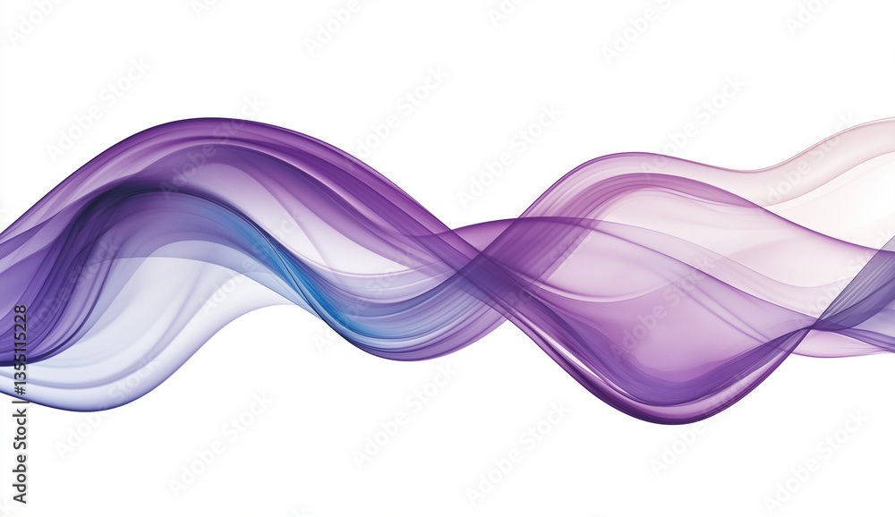 Aufkleber abstract purple wave with smooth curves on white background in minimalistic style