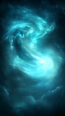 Cosmic Nebula Swirl in Deep Space.