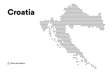Obraz premium Dotted Map of Croatia