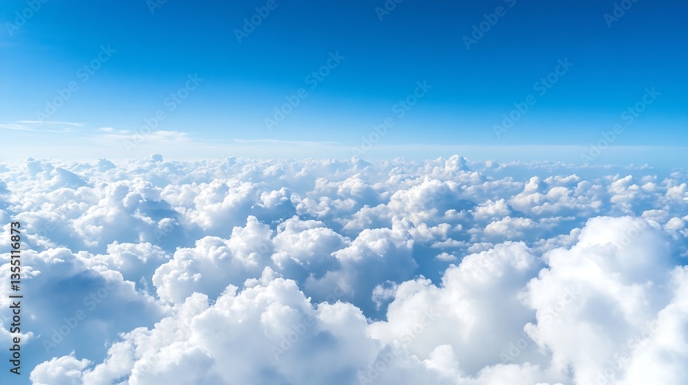 Aufkleber vast sky view of fluffy clouds against a bright blue backdrop capturing the essence of day : generat