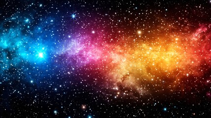Cosmic Nebulae: Colorful Starry Expanse.