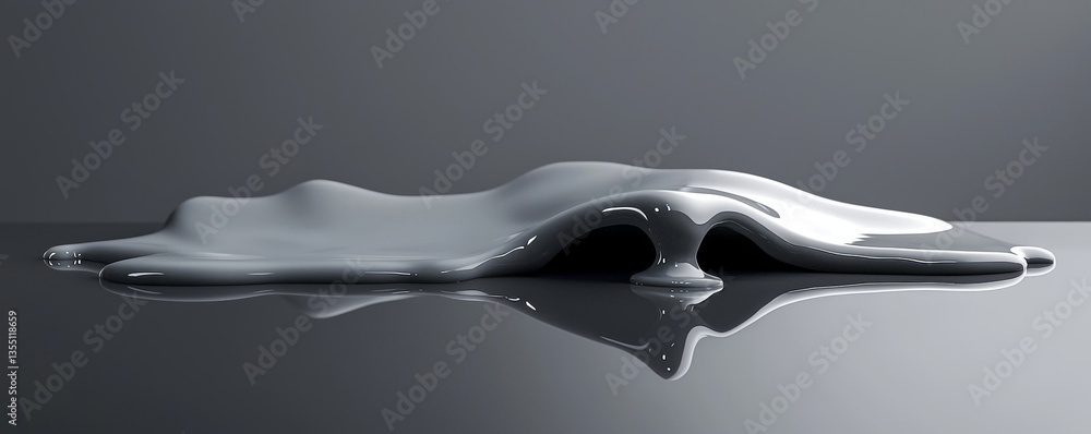 Poster abstract liquid texture on smooth surface.