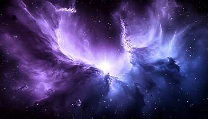 Cosmic Nebulae Embrace Stellar Radiance.