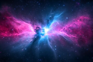 Cosmic Nebulae Exploding in Deep Space.