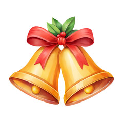 christmas bells with red ribbon