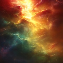 Cosmic Nebulae for Fiery Colors, Deep Space.