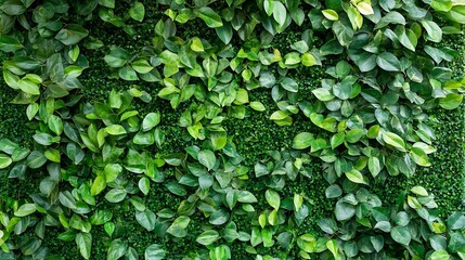 Lush Green Foliage CloseUp with Vibrant Leaves Creating a Fresh and Natural Environment : Generative AI