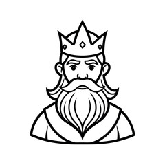Bearded Warrior King Line Art Vector for Marketing


