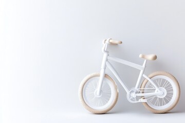 Fototapeta premium White Children's Bike on a White Background