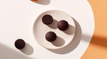 Obraz premium Chocolate and creamy sweet desserts. Delicious cheesecake and cupcake. 