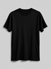 Black Plain T-Shirt on Gray Background - Blank T-Shirt Mockup for Graphic Design