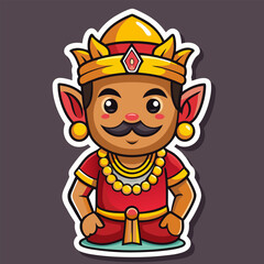 Cute cartoon king in regal attire.