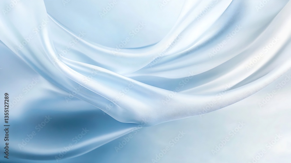 Aufkleber soft blue silky fabric draped gracefully creating a gentle and calm atmosphere : generative ai