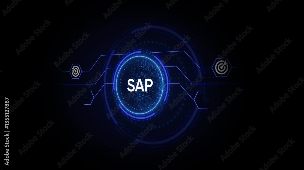 Aufkleber internet, business, technology and network concept. sap system software automation concept on virtua