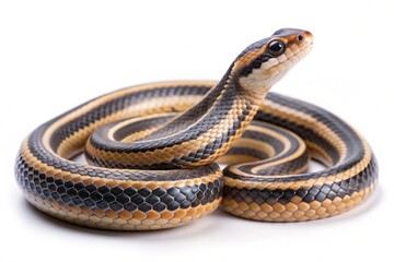 black tailed cribo snake isolated on white background