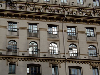 Elegant architectural mockup showcasing detailed balconies and windows 
