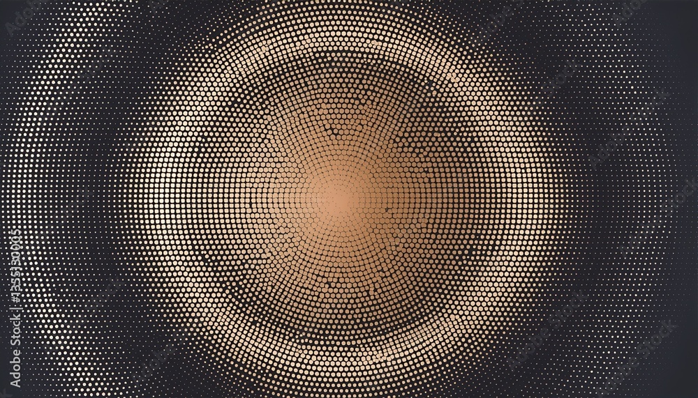 Poster modern abstract background. halftone dots in circle form. generated image