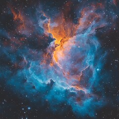 Cosmic Nebula's Vibrant Hues. (1)