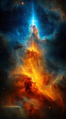 Cosmic Pillar of Light in Nebula.