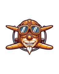 A detailed illustration of a vintage biplane, showcasing its weathered wooden frame, fabric covering, and exposed mechanics.  Depict a classic propeller and open cockpit.