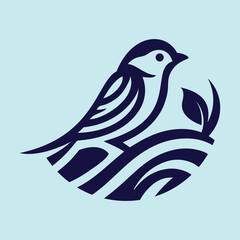 Fototapeta premium Clever bird. bird love, intelligent, bird, silhouette bird logo design. nest bird logo, bird icon.