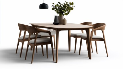 Refined dining set showcasing harmonious design elements and natural textures