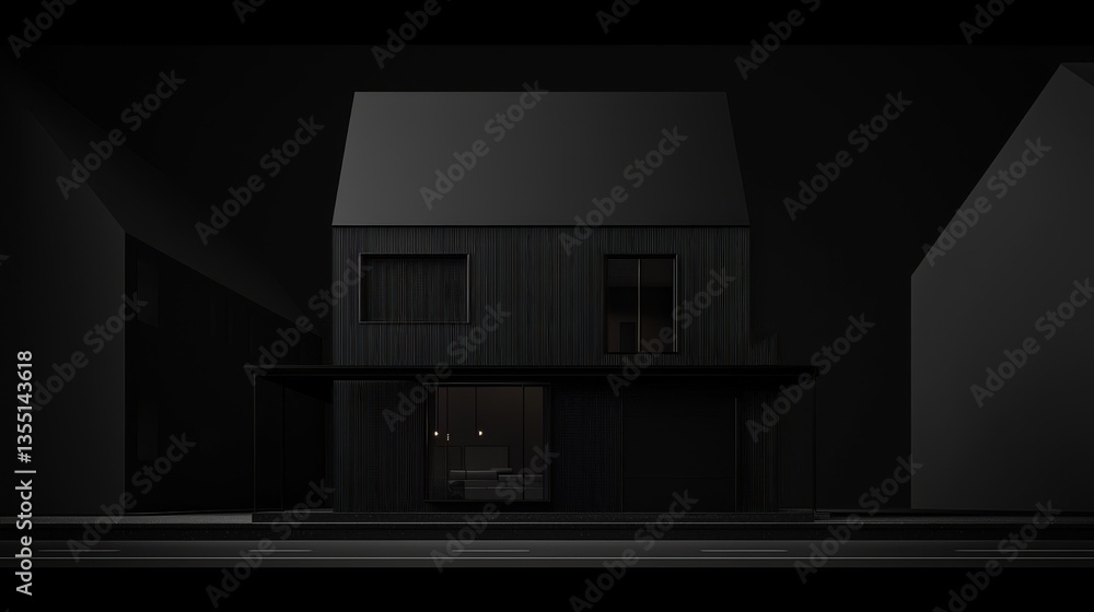 Poster modern black architecture in a minimalistic style.