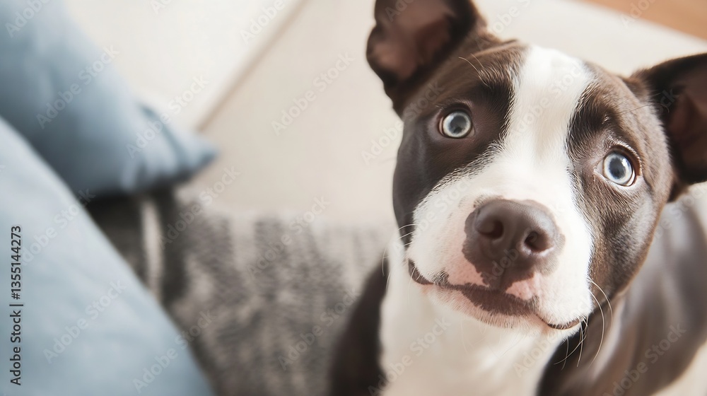 Poster adorable closeup of a playful dog with expressive eyes and a happy demeanor : generative ai