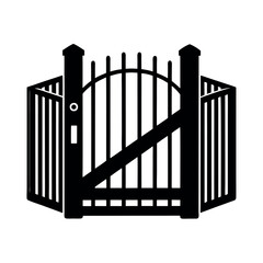 Black Sliding Gate Vector for Product Design Inspiration

