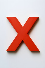 Obraz premium Bold Red X-Mark on White Background: Symbol of Negation, Cancellation, or Decisive No - Universal Message Conveyed Clearly