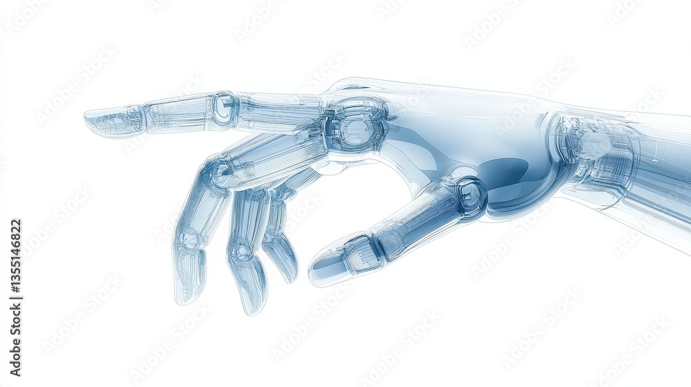 Poster robotic arm extending hand, glimpse into the future of automation and advanced technology in futuris
