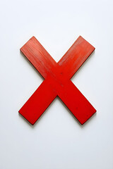 Obraz premium Bold Red X-Mark on White Background: Symbol of Negation, Cancellation, or Decisive No - Universal Message Conveyed Clearly