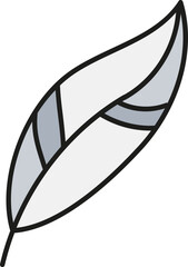 boho groovy easter Stylized illustration of a leaf with curved shapes and lines. in doodle color line style