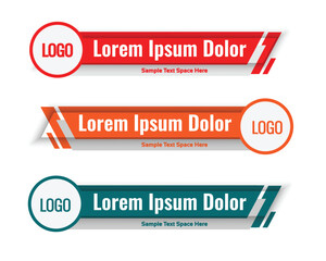 Clean flat lower third with banners set vector image 4