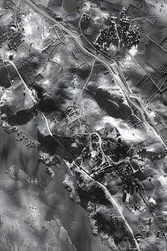 High-Resolution X-Band Radar Imagery Showcasing Detailed Terrain Features for Urban Planning and Disaster Management