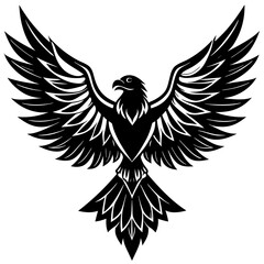 Majestic Eagle Silhouette with Outstretched Wings