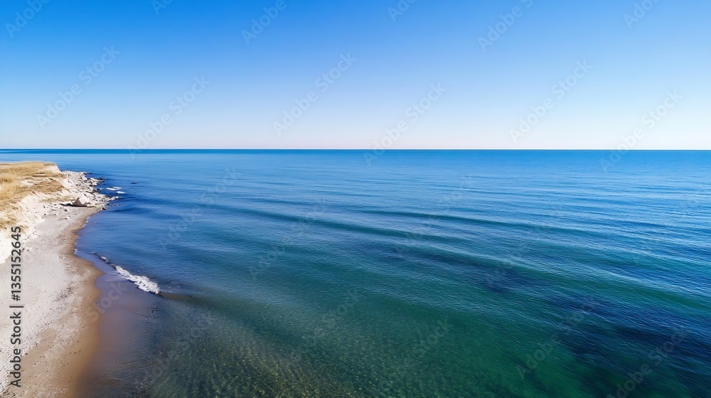 Aufkleber vast tranquil ocean horizon under a clear blue sky creating a peaceful seaside atmosphere : generati