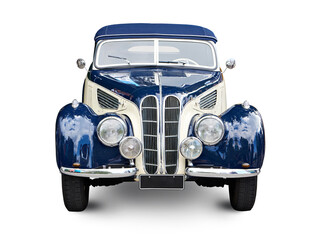 Old retro car isolated on white