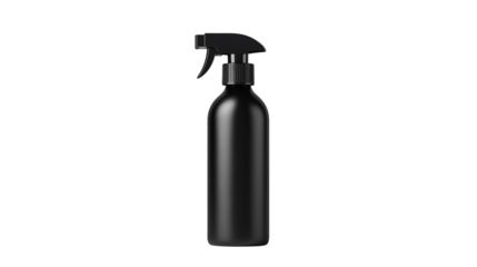 black spray bottle isolated on white background , transparent png 