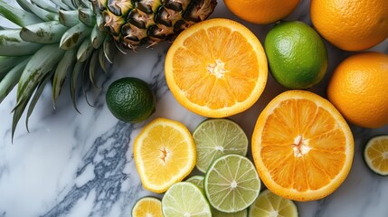 Fresh Fruits Display Healthy Eating