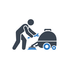 Vacuum Repair Worker Icon
